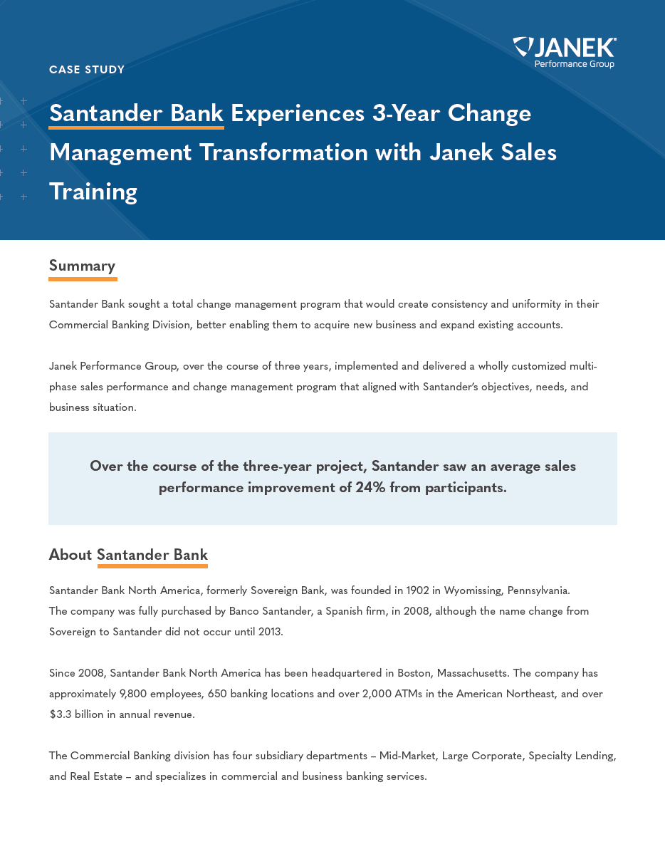 Santander Bank Case Study